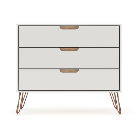 MANHATTAN COMFORT Rockefeller Dresser, Off White and Nature 103GMC3